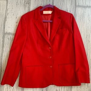 Red wool Pendleton blazer jacket vintage academia Cheryl blossom holiday party